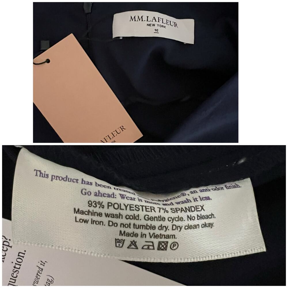 NEW MM LaFleur | Aditi Blue Tailored V Neck Sheath Workwear Minimalist Dress 16 - Picture 8 of 9